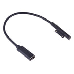USB-C / Type-C Female to 6 Pin Male Laptop PD Fast Charging Cable for Microsoft Surface Pro 9 / 8 / 7 / 6 / 5 / 4 / 3, Cable Length: 0.2m, Pro 9 / 8 / 7 / 6 / 5 / 4 / 3 to USB-C / Type-C Female Black                                                     ...