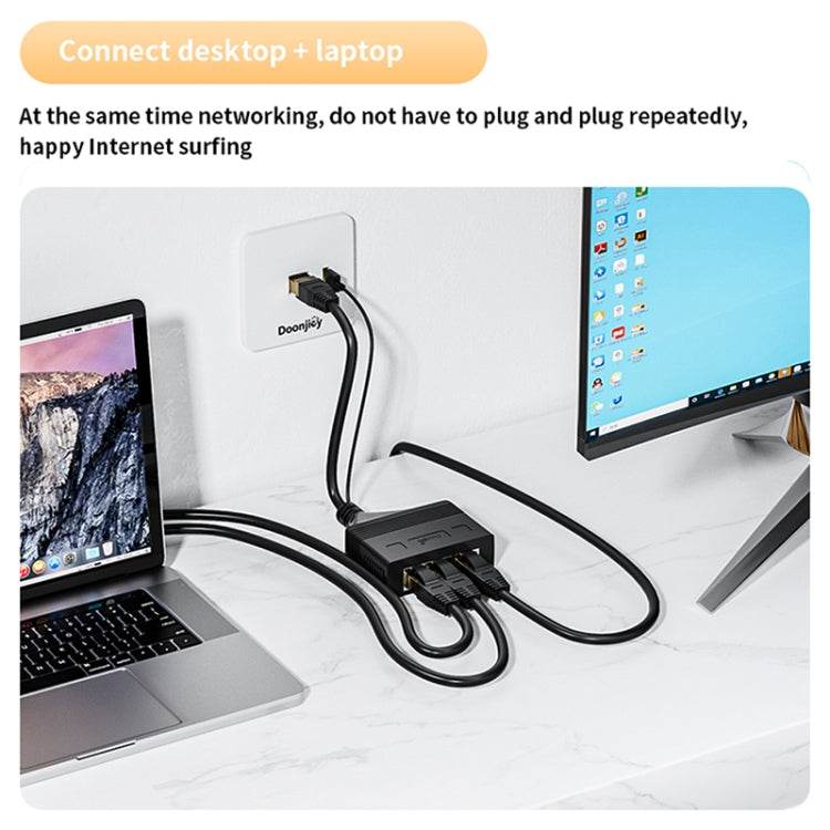 Male RJ45 3 in 1 Gigabit Network Splitter Cable Ethernet Network Coupler, Male 3 in 1 Gigabit