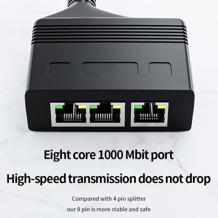 Male RJ45 3 in 1 Gigabit Network Splitter Cable Ethernet Network Coupler, Male 3 in 1 Gigabit