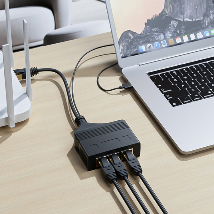 Male RJ45 3 in 1 Gigabit Network Splitter Cable Ethernet Network Coupler, Male 3 in 1 Gigabit