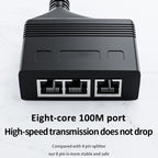 Male RJ45 3 in 1 100M Network Splitter Cable Ethernet Network Coupler, Male 3 in 1 100M