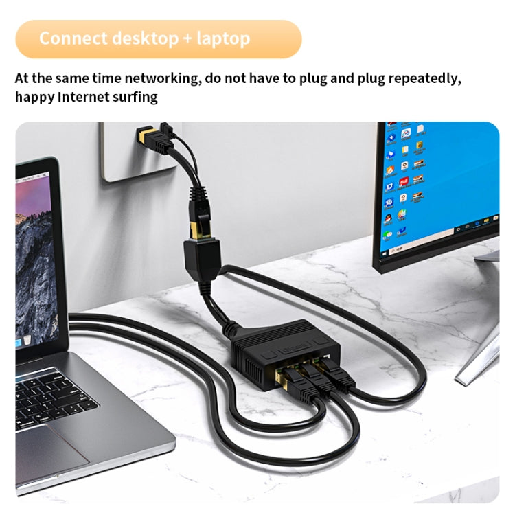 Female RJ45 3 in 1 100M Network Splitter Cable Ethernet Network Coupler, Female 3 in 1 100M