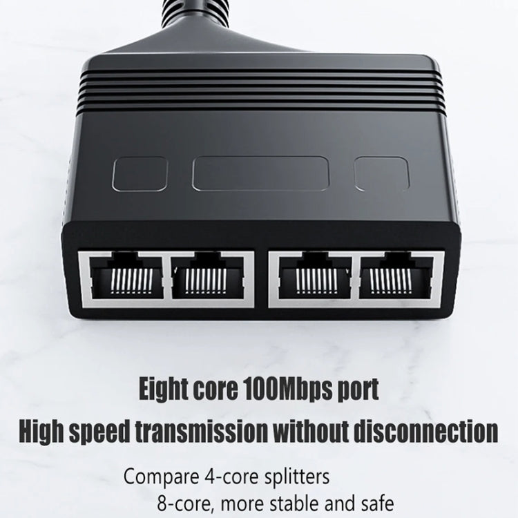 Male RJ45 4 in 1 100M Network Splitter Cable Ethernet Network Coupler, Male 4 in 1 100M