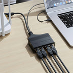 Male RJ45 4 in 1 100M Network Splitter Cable Ethernet Network Coupler, Male 4 in 1 100M