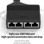 Male RJ45 4 in 1 Gigabit Network Splitter Cable Ethernet Network Coupler, Male 4 in 1 Gigabit