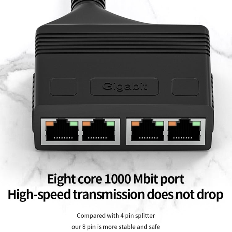 Male RJ45 4 in 1 Gigabit Network Splitter Cable Ethernet Network Coupler, Male 4 in 1 Gigabit