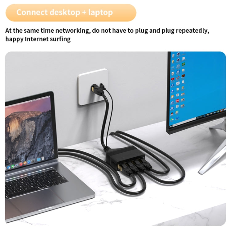 Female RJ45 4 in 1 Gigabit Network Splitter Cable Ethernet Network Coupler, Female 4 in 1 Gigabit