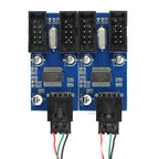 9 Pin USB Header Male 1 to 4 Female Extension Cable Card