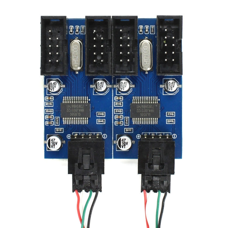 9 Pin USB Header Male 1 to 4 Female Extension Cable Card