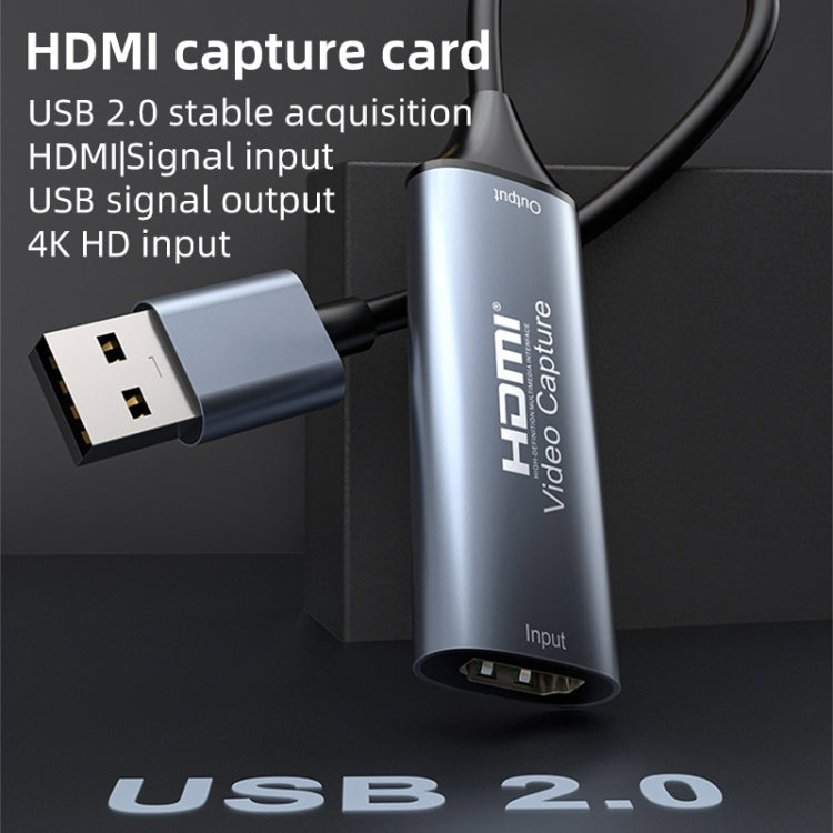 4K 30Hz HDMI to USB2.0 HD Video Capture Card with Cable, HDMI to USB2.0