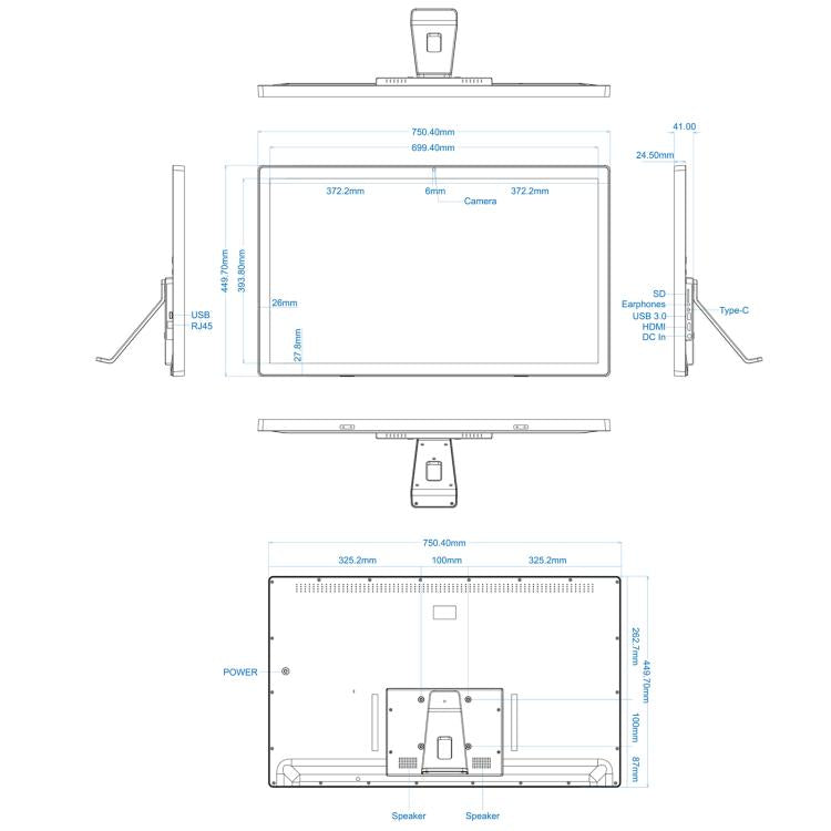 32 inch LCD Display Digital Photo Frame, 2GB+16GB, RK3568 Quad Core, Android 11, 32 inch 2GB+16GB