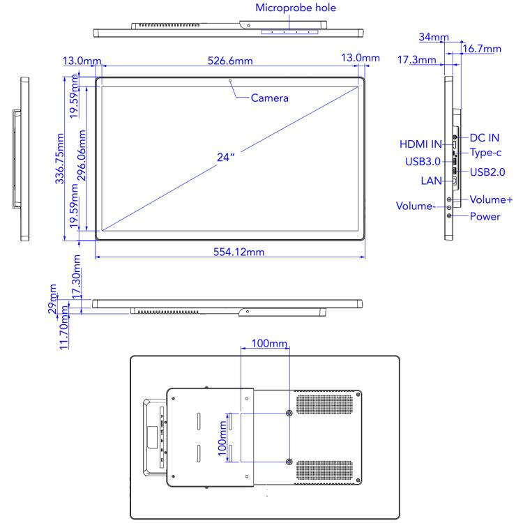 HSD2495T 24 inch IPS Display Advertising Machine Android 14 RK3576S 4GB+32GB, RK3576S 4GB+64GB