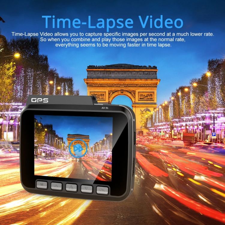 GS63H Car DVR Camera 2.4 inch LCD Screen HD 2880 x 2160P 150 Degree Wide Angle Viewing, Support Motion Detection / TF Card / G-Sensor / GPS / WiFi / HDMI, GS63H