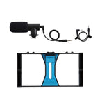 PULUZ 2 in 1 Live Broadcast Smartphone Video Rig + Microphone Kits for iPhone, Galaxy, Huawei, Xiaomi, HTC, LG, Google, and Other Smartphones, Vlogging Rig+Mic