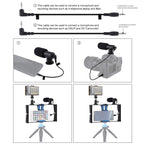 PULUZ 3 in 1 Vlogging Live Broadcast LED Selfie Light Smartphone Video Rig Kits with Microphone + Cold Shoe Tripod Head for iPhone, Galaxy, Huawei, Xiaomi, HTC, LG, Google, and Other Smartphones, 3-in-1, 3-in-1(Red), 3-in-1(US), 3-in-1(UAE)