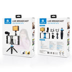 PULUZ 4 in 1 Vlogging Live Broadcast LED Selfie Light Smartphone Video Rig Kits with Microphone + Tripod Mount + Cold Shoe Tripod Head for iPhone, Galaxy, Huawei, Xiaomi, HTC, LG, Google, and Other Smartphones, 4-in-1(Blue), 4 in 1, 4-in-1(US)         ...