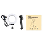 PULUZ 4.7 inch 12cm USB 3 Modes Dimmable LED Ring Vlogging Photography Video Lights + Desktop Tripod Holder with Cold Shoe Tripod Ball Head, Tripod Stand + Ring LED