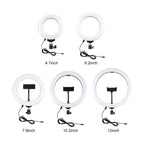 PULUZ 6.2 inch 16cm USB 3 Modes Dimmable LED Ring Vlogging Photography Video Lights + Desktop Tripod Holder with Cold Shoe Tripod Ball Head, Tripod Mount+6.2 inch Light