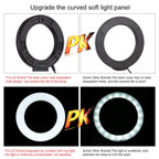 PULUZ 1.1m Tripod Mount + Live Broadcast Dual Phone Bracket + 6.2 inch 16cm LED Ring Vlogging Video Light Kits, 3 in 1 Live Broadcast Kits