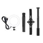 PULUZ Tripod Mount +  Extension Rod + Live Broadcast Dual Phone Bracket + 6.2 inch 16cm LED Ring Vlogging Video Light Kits, 4 in 1 Live Broadcast Kits