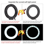 PULUZ Tripod Mount +  Extension Rod + Live Broadcast Dual Phone Bracket + 6.2 inch 16cm LED Ring Vlogging Video Light Kits, 4 in 1 Live Broadcast Kits