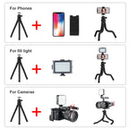 PULUZ Mini Octopus Flexible Tripod Holder with Ball Head & Phone Clamp + Tripod Mount Adapter & Long Screw for SLR Cameras, DJI, Insta360, GoPro and Other Action Cameras, Cellphone, Size: 30cmx5cm, 30cm Tripod + Phone Clamp