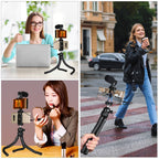 PULUZ Mini Octopus Flexible Tripod Holder with Ball Head & Phone Clamp + Tripod Mount Adapter & Long Screw for SLR Cameras, DJI, Insta360, GoPro and Other Action Cameras, Cellphone, Size: 30cmx5cm, 30cm Tripod + Phone Clamp