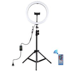 PULUZ 11.8 inch 30cm RGB Light 1.1m Tripod Mount Dimmable LED Ring Vlogging Selfie Photography Video Lights Live Broadcast Kits with Cold Shoe Tripod Ball Head & Phone Clamp, 12 inch RGB+Tripod(EU)