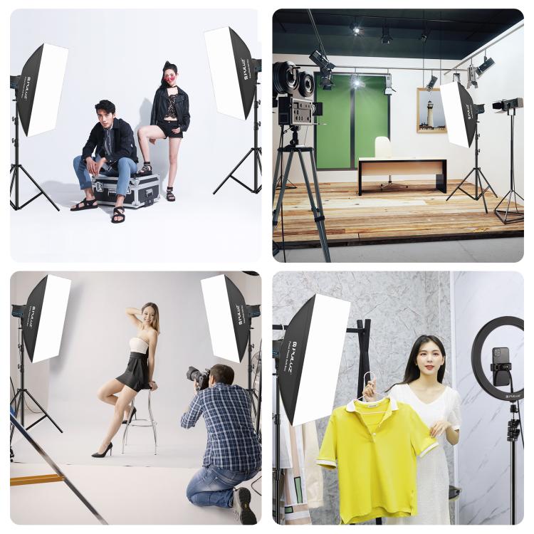 PULUZ 120W Photo Studio Strobe Flash Light Kit with Softbox Reflector & Tripod, Rectangle 120W 2700K-6500K Light Kit US Plug, Rectangle 120W 2700K-6500K Light Kit AU Plug, Rectangle 120W 2700K-6500K Light Kit EU Plug                                    ...