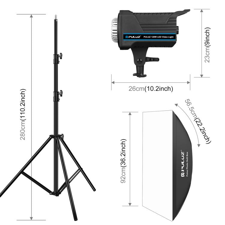 PULUZ 120W Photo Studio Strobe Flash Light Kit with Softbox Reflector & Tripod, Rectangle 120W 2700K-6500K Light Kit US Plug, Rectangle 120W 2700K-6500K Light Kit AU Plug, Rectangle 120W 2700K-6500K Light Kit EU Plug                                    ...