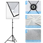 PULUZ Softbox Lighting Kit 2 PCS 50x70cm Professional Photo Studio Photography Light Equipment with 2 x 220V E27 Socket Bulb Photography Lighting Kit, 2 PCS Single Bulb EU Plug, 2 PCS Single Bulb US Plug