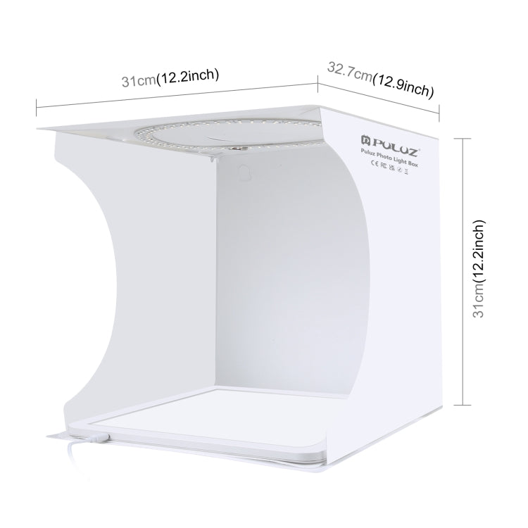 PULUZ 30cm Folding Ring Light Board Photo Lighting Studio Shooting Tent Box Kit Box with Shadowless Light Panel, 30cm Folding Box + Shadowless Light