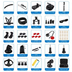 PULUZ 50 in 1 Accessories Total Ultimate Combo Kits with EVA Case (Chest Strap + Suction Cup Mount + 3-Way Pivot Arms + J-Hook Buckle + Wrist Strap + Helmet Strap + Extendable Monopod + Surface Mounts + Tripod Adapters + Storage Bag + Handlebar Mount) ...