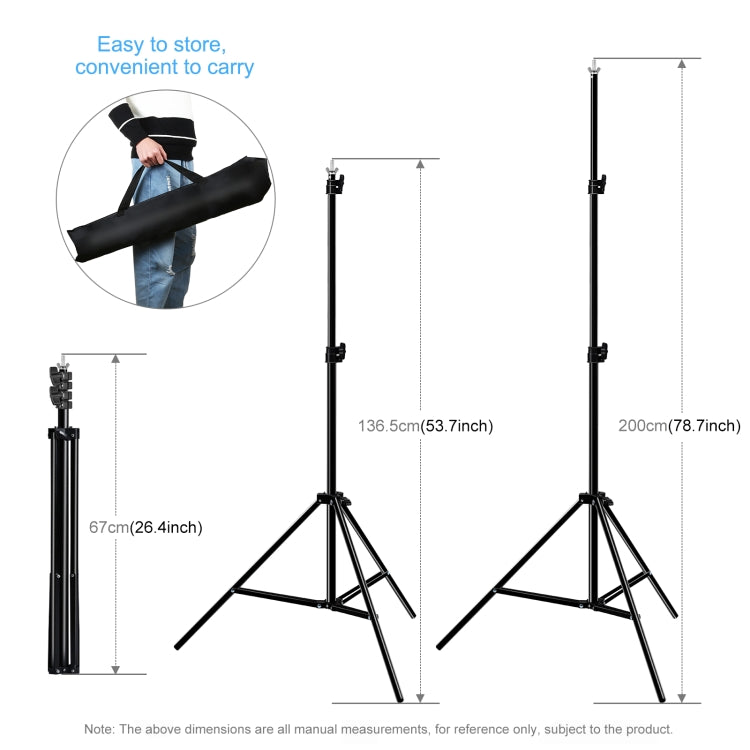 PULUZ 2x2m Photo Studio Background Support Stand Backdrop Crossbar Bracket Kit with Red / Blue / Green Backdrops, 2 x 2m(double stands), 2x3m (Double stands)