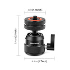 PULUZ Multifunctional Aluminum Alloy Mini Ball Head Tripod Mount Adapter, Cold Shoe & 1/4 Screw Dual-Use, Dual-Use Ball Head Tripod