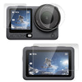 For DJI Osmo Action 6 / 6 Pro PULUZ Lens + Front and Back Screen Tempered Glass Film, Tempered Glass Film