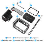 For DJI Osmo Action 6 PULUZ Metal Camera Cage Expansion Adapter with Handle Grip, For DJI Osmo Action 6