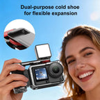 For DJI Osmo Action 6 PULUZ Metal Camera Cage Expansion Adapter with Handle Grip, For DJI Osmo Action 6
