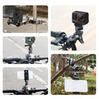PULUZ Panoramic & Action Cameras Professional 3-Way Gimbal Motorcycles Bicycles Handlebar Aluminium Alloy Mount, Handlebar Aluminium Alloy Mount
