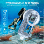 For Insta360 X5 PULUZ 50m Waterproof Sealed Diving Case, Youth Edition, Waterproof Diving Case, Youth Edition