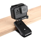 PULUZ 360 Degree Rotating Backpack Hat Rec-mounts Quick Release Clamp Mount for GoPro, Insta360, DJI and Other Action Cameras, Hat Rec-mount