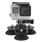 PULUZ Triangle Suction Cup Mount with Screw for GoPro, Insta360, DJI and Other Action Cameras, Triangle Sucker Mount
