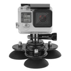 PULUZ Triangle Suction Cup Mount with Screw for GoPro, Insta360, DJI and Other Action Cameras, Triangle Sucker Mount