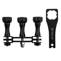 PULUZ CNC Aluminum Multi-functional Connection Mount with 3 Long Screws & Wrench for GoPro, Insta360, DJI and Other Action Cameras, 3 Long Screws