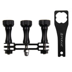 PULUZ CNC Aluminum Multi-functional Connection Mount with 3 Long Screws & Wrench for GoPro, Insta360, DJI and Other Action Cameras, 3 Long Screws