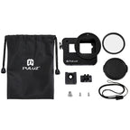 PULUZ Housing Shell CNC Aluminum Alloy Protective Cage with Insurance Frame & 52mm UV Lens for GoPro HERO(2018) /7 Black /6 /5, For HERO6 /5 Pull Frame UK Stock, For HERO6 /5 Pull Frame US Stock, For HERO6 /5 Pull Frame AE Stock, For HERO6 /5 Pull Fram...