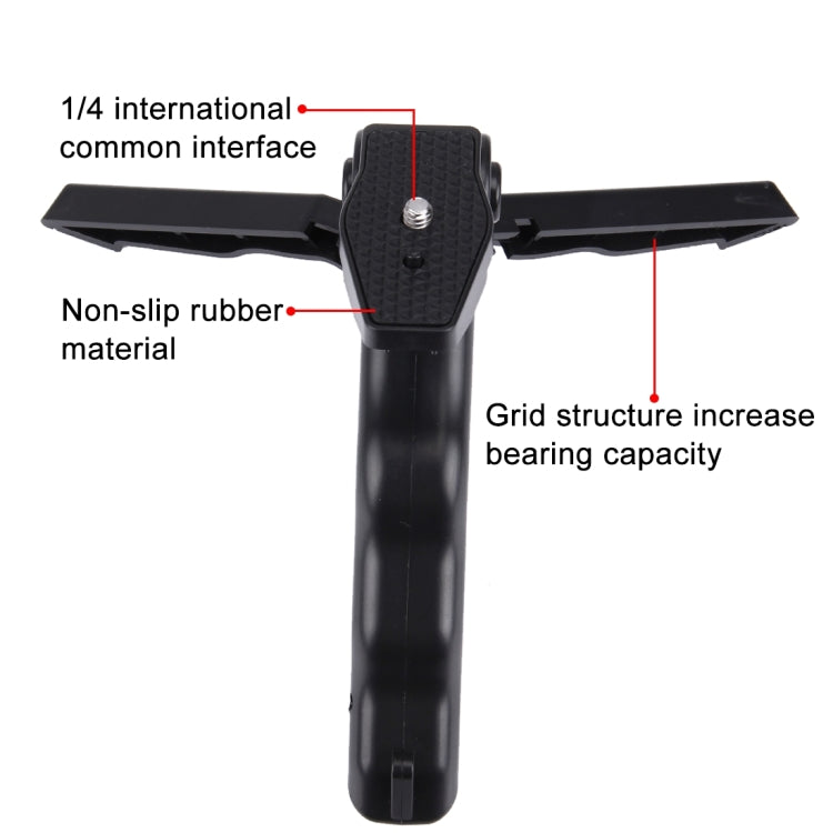 PULUZ Grip Folding Tripod Mount with Adapter & Screws for DJI, Insta360, GoPro and Other Action Cameras, Load Max: 2kg, Load Max: 2kg