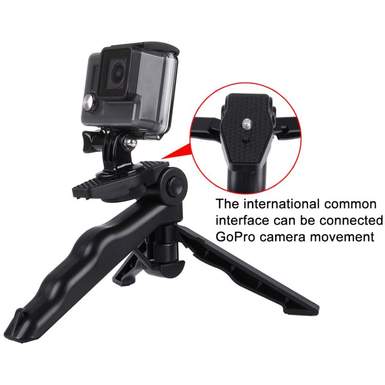 PULUZ Grip Folding Tripod Mount with Adapter & Screws for DJI, Insta360, GoPro and Other Action Cameras, Load Max: 2kg, Load Max: 2kg