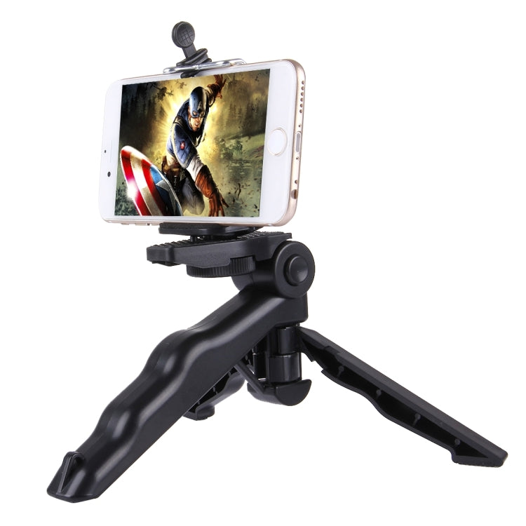 PULUZ Grip Folding Tripod Mount with Adapter & Screws for DJI, Insta360, GoPro and Other Action Cameras, Load Max: 2kg, Load Max: 2kg