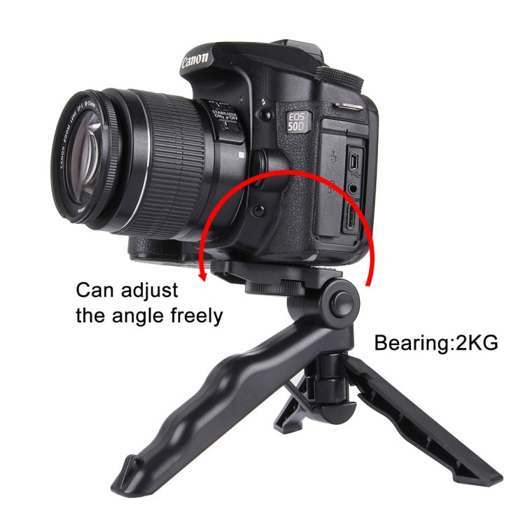 PULUZ Grip Folding Tripod Mount with Adapter & Screws for DJI, Insta360, GoPro and Other Action Cameras, Load Max: 2kg, Load Max: 2kg